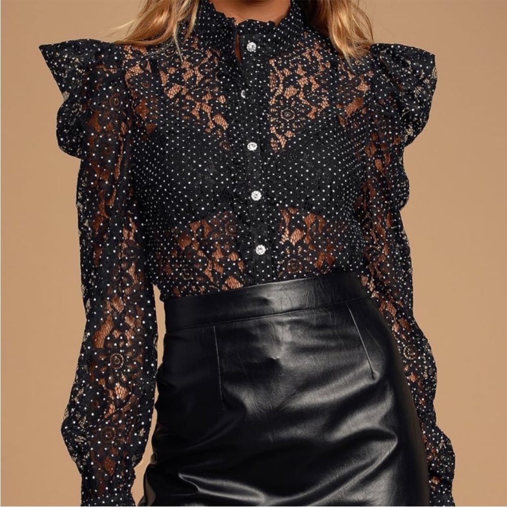 Lulu’s Sheer lace blouse